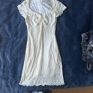 Elegant Cream Lace Dress